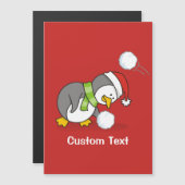 Kerstpinguïn krijgt sneeuwbal (Voorkant / Achterkant)