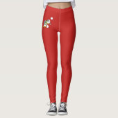 Kerstpinguïn krijgt sneeuwbal leggings (Voorkant)