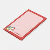 Kerstpinguïn krijgt sneeuwbal post-it® notes (Schuin)