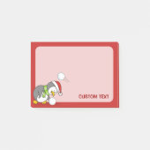 Kerstpinguïn krijgt sneeuwbal post-it® notes (Voorkant)