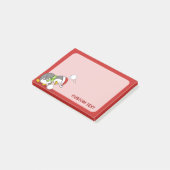 Kerstpinguïn krijgt sneeuwbal post-it® notes (Schuin)