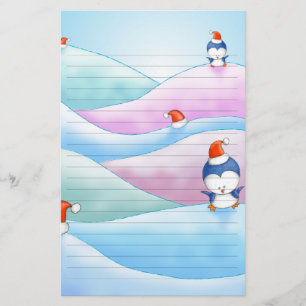 kerstpinguïn land briefpapier