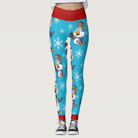 Kerstpinguïn Leggings (Voorkant)