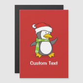 Kerstpinguïn loopt op sneeuw (Voorkant / Achterkant)