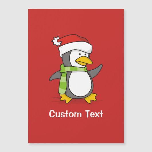 Kerstpinguïn loopt op sneeuw (Voorkant)