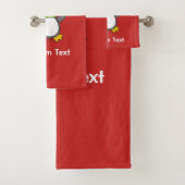 Kerstpinguïn loopt op sneeuw bad handdoek (Insitu)