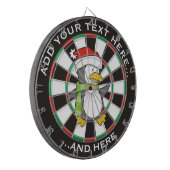 Kerstpinguïn loopt op sneeuw dartbord (Voorkant Links)