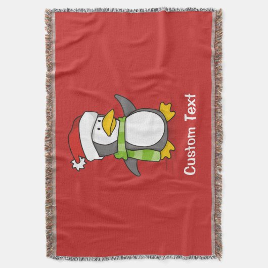 Kerstpinguïn loopt op sneeuw deken (Voorkant Verticaal)