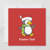 Kerstpinguïn loopt op sneeuw kaart (Voorkant)