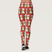 Kerstpinguïn loopt op sneeuw leggings (Achterkant)