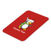 Kerstpinguïn loopt op sneeuw magneet (Linkerzijde)