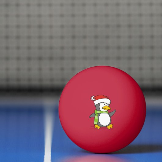 Kerstpinguïn loopt op sneeuw pingpongbal (Net)