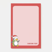 Kerstpinguïn loopt op sneeuw post-it® notes (Voorkant)