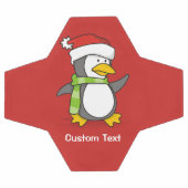 Kerstpinguïn loopt op sneeuw voetbal (Enkel)