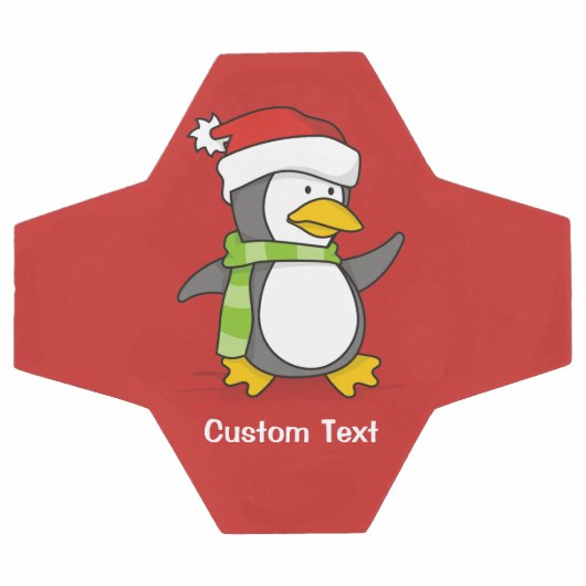 Kerstpinguïn loopt op sneeuw voetbal (Enkel)