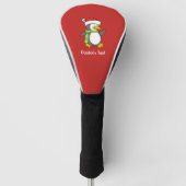 Kerstpinguïn lopend op sneeuw golfheadcover (Voorkant)