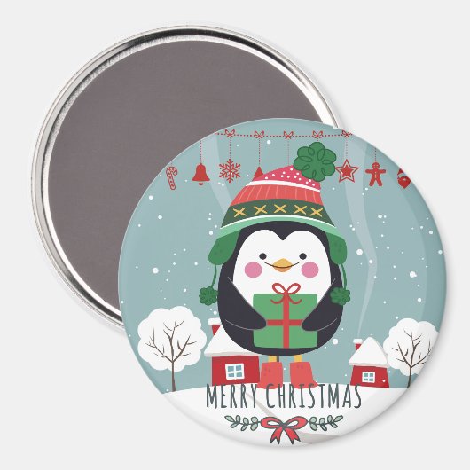 Kerstpinguïn Magneet (Voorkant / Achterkant)