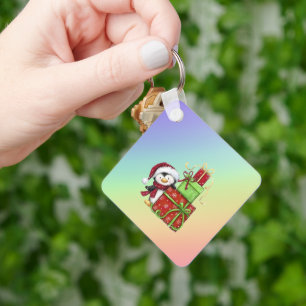 Kerstpinguïn met geschenken - Feestelijke Fun Deco Sleutelhanger