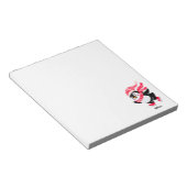 Kerstpinguïn met hoed en sjaal op schaatsen notitieblok (Schuin)