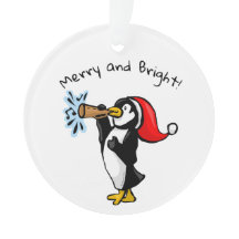 Kerstpinguïn met hoorn
