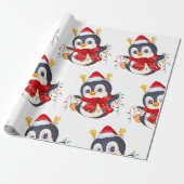 kerstpinguïn met licht cadeaupapier (Uitgerold)