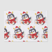 kerstpinguïn met licht tissuepapier (Voorkant)