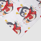 kerstpinguïn met licht tissuepapier (Detail)