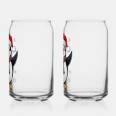 Kerstpinguïn met Muts en Suikerstok Blikvorm Glas (Links)
