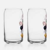 Kerstpinguïn met Muts en Suikerstok Blikvorm Glas (Rechts)