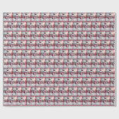 Kerstpinguïn met rode sjaal cadeaupapier (Vlak)