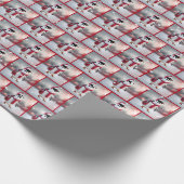 Kerstpinguïn met rode sjaal cadeaupapier (Hoek)