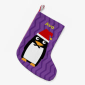 Kerstpinguïn met Santa Hat Kleine Kerstsok (Voorkant (Hangend))