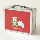 Kerstpinguïn met sneeuwballen (Achterkant)