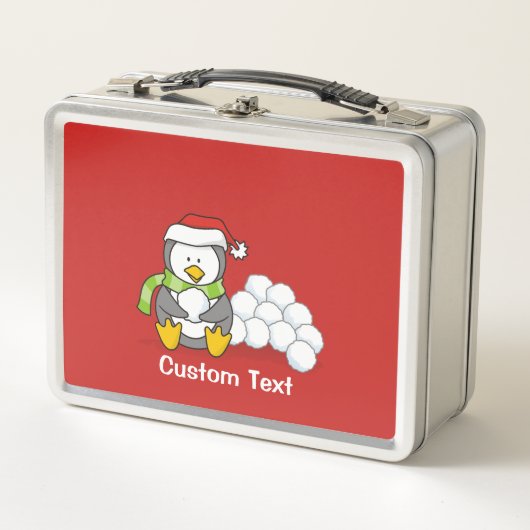 Kerstpinguïn met sneeuwballen (Voorkant)