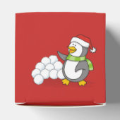 Kerstpinguïn met sneeuwballen bedankdoosjes (Bovenkant)