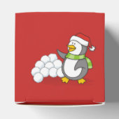 Kerstpinguïn met sneeuwballen bedankdoosjes (Bovenkant)