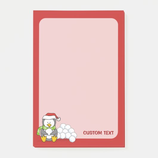 Kerstpinguïn met sneeuwballen post-it® notes (Voorkant)