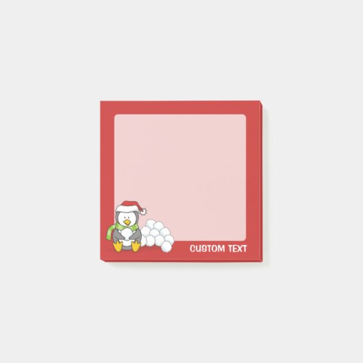 Kerstpinguïn met sneeuwballen post-it® notes (Voorkant)