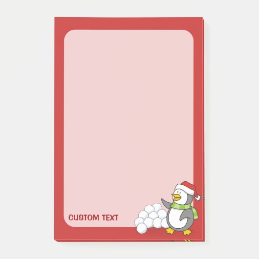 Kerstpinguïn met sneeuwballen post-it® notes (Voorkant)