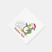 Kerstpinguïn met sneeuwballen servetten (Hoek)