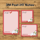 Kerstpinguïn met sneeuwballen zwaaiend post-it® notes