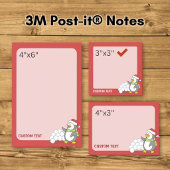 Kerstpinguïn met sneeuwballen zwaaiend post-it® notes