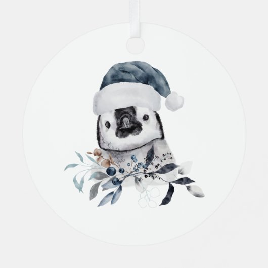 Kerstpinguïn Metalen Ornament (Achterkant)