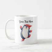 Kerstpinguïn mok met aangepaste tekst (Links)