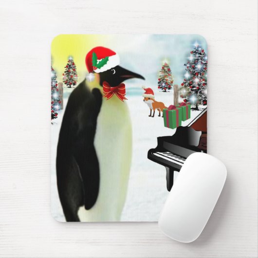 Kerstpinguin Mousepad Muismat (Met muis)