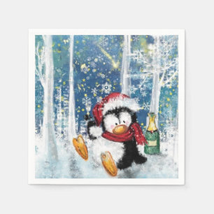 Kerstpinguïn Napkins Servet