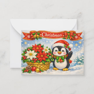 Kerstpinguïn★ Notitiekaartje