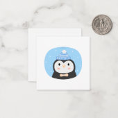 Kerstpinguïn Notitiekaartje (Voorkant / Achterkant in situ)