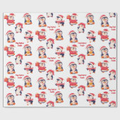 kerstpinguïn, omslagpapier cadeaupapier (Vlak)