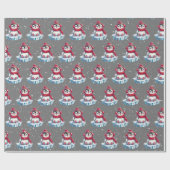 Kerstpinguïn op een ijsberg cadeaupapier (Vlak)